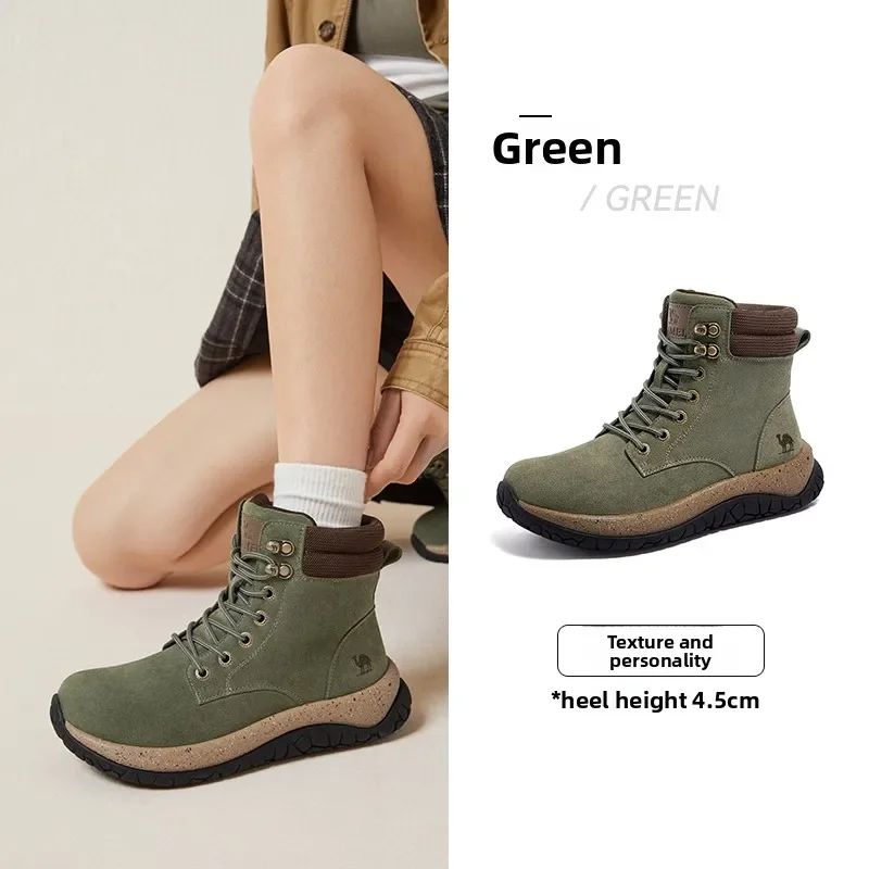 Golden Camel Women's Outdoors Hiking Boots 2026 Winter Fashion Retro Thick-Soled Non-Slip Sneaker Comfortable Soft Workwear Boot
