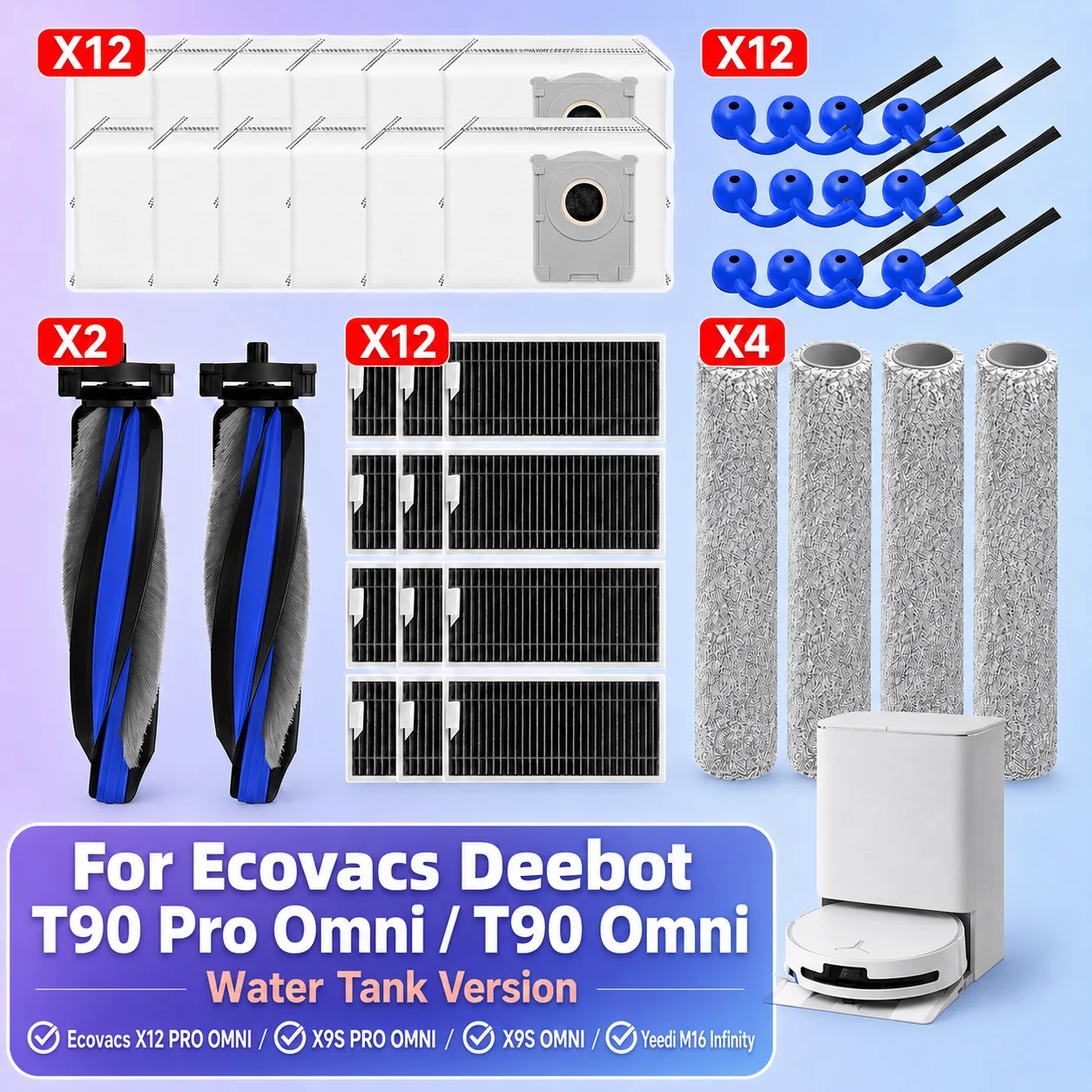 �y�Z�[�����z�Ή��@�� Ecovacs T90 Pro Omni / T90 Omni - ���^���N�t��, Ecovacs X12 PRO OMNI / X9S Pro Omni / X9S Omni, Yeedi M16 Infinity ���C���u���V �T�C�h�u���V �t�B���^�[ �_�X�g�o�b�O ���b�v�N���X �A�N�Z�T���[