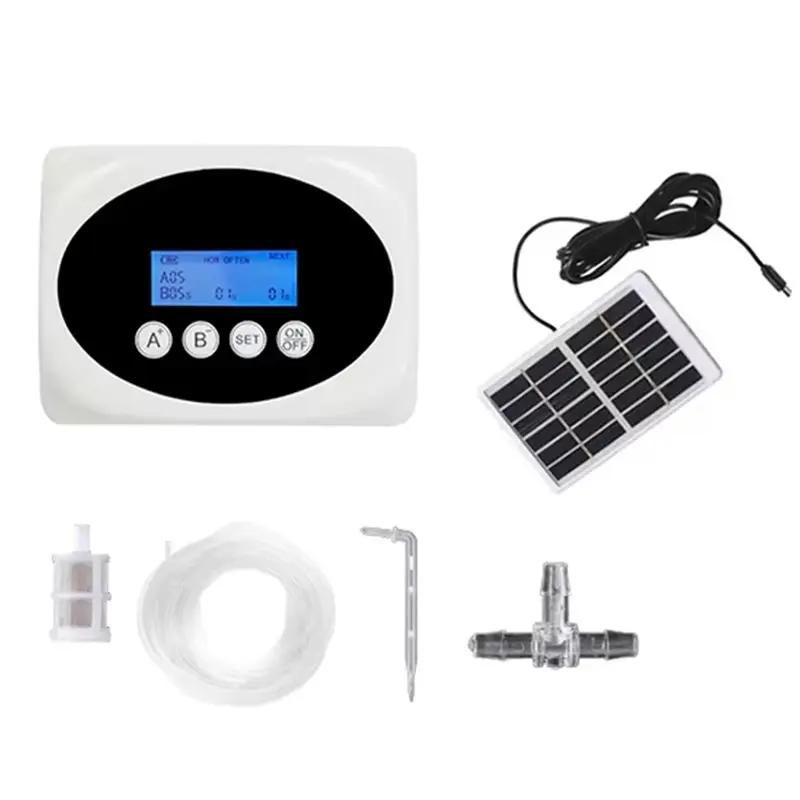 BAAJ-Automatic Plant Watering Device Double Pump Intelligent Drip Irrigation System Water Pump Timer Garden Solar Energy