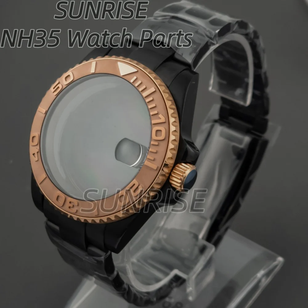 

40mm NH35 Watch Case Oyster Strap Watchband Fit SUB GMT YACHT-MASTER NH35 NH34 NH36 Movement 28.5mm Dial and Hands