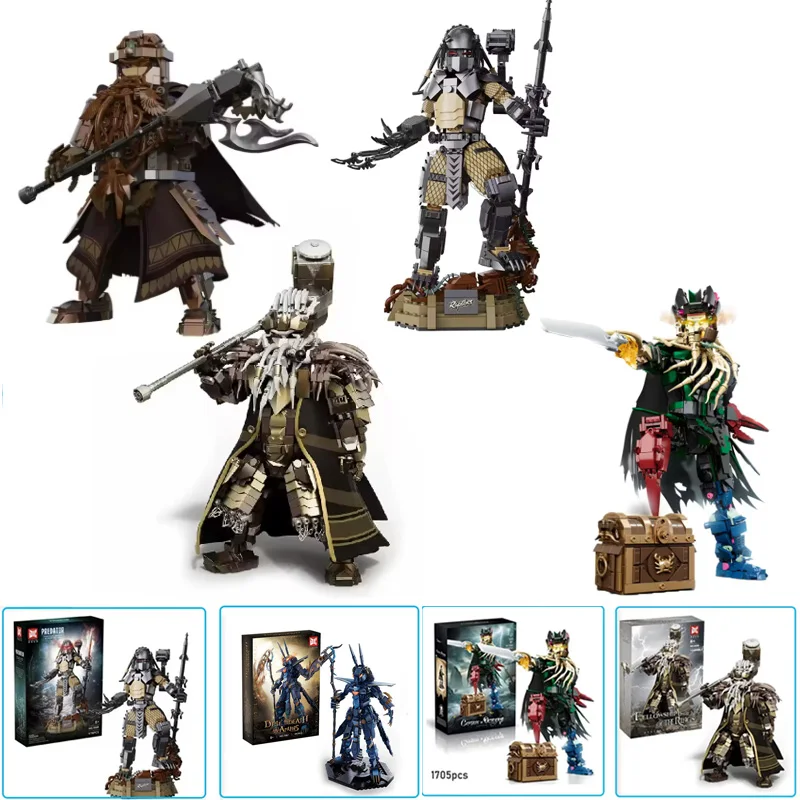 

Креативные модели Mecha Warrior/Messenger/Captain, строительные блоки для мальчиков, сборка, коллекционный орнамент, маленькие кирпичи MOC, игрушки, подарки