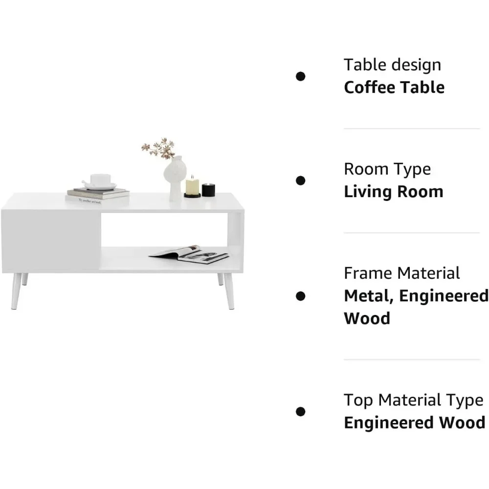 Living Room Vintage Coffee Table com Storage Rack, mesa central medieval, frete grátis