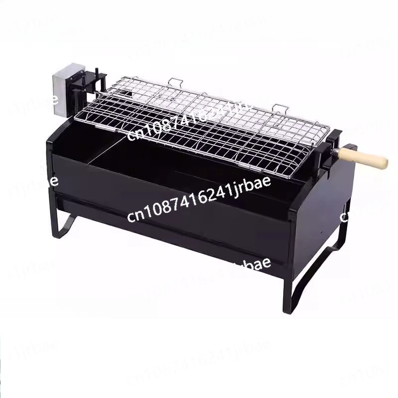12V Automatic Stainless Steel Motorised Rotisserie Cypriot Rotating Charcoal Grill for Outdoor Camping Barbecue Grill