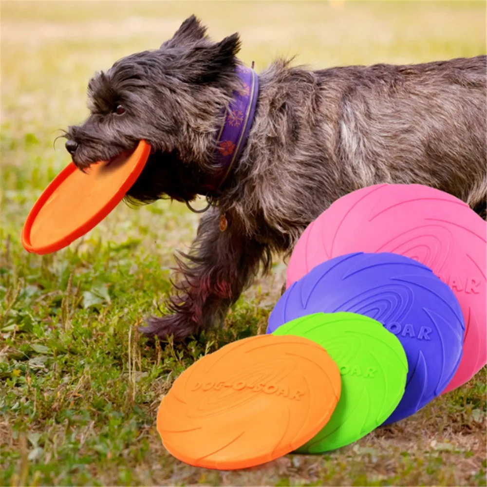 Colorful Toy For Puppy Dog Saucer Games Dogs Toys Large Pet Training Flying Disk Accessories French Bulldog Pitbull Cheap Goods