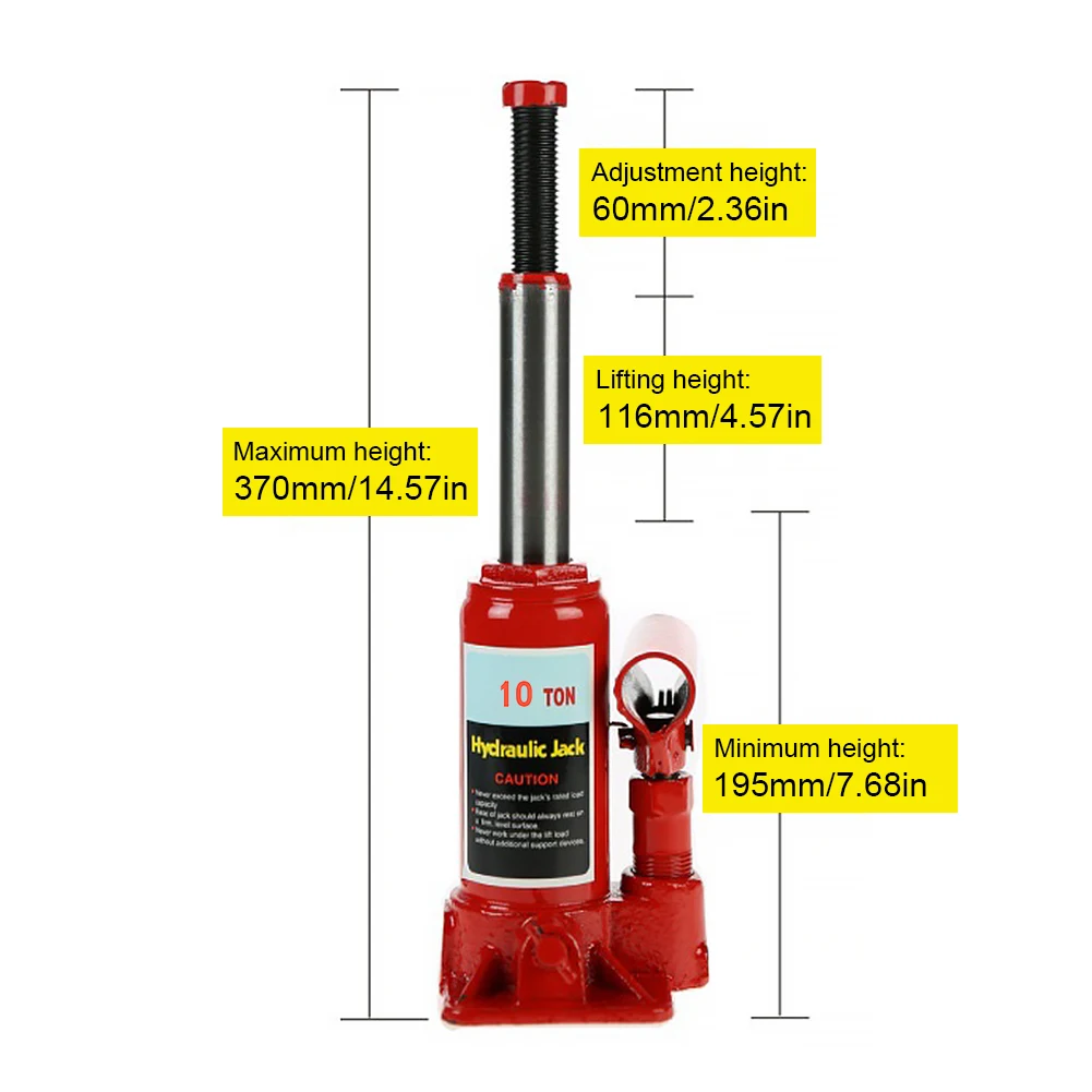 2/5/10 Ton Hydraulic Bottle Jack Car Hydraulic Jack Welded Hydraulic Car Bottle Jack for Car Pickup Truck RV Repair