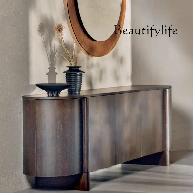 Q  Nordic paint dining side cabinet, living room entry porch cabinet, modern simple multi-functional high-end storage decorative