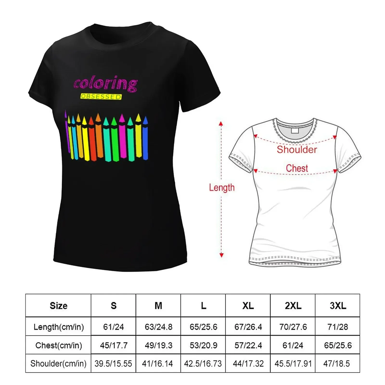 Crayon de couleur Obsessed Crayon, design amusant pour les fans de livres de coloriage, T-shirt