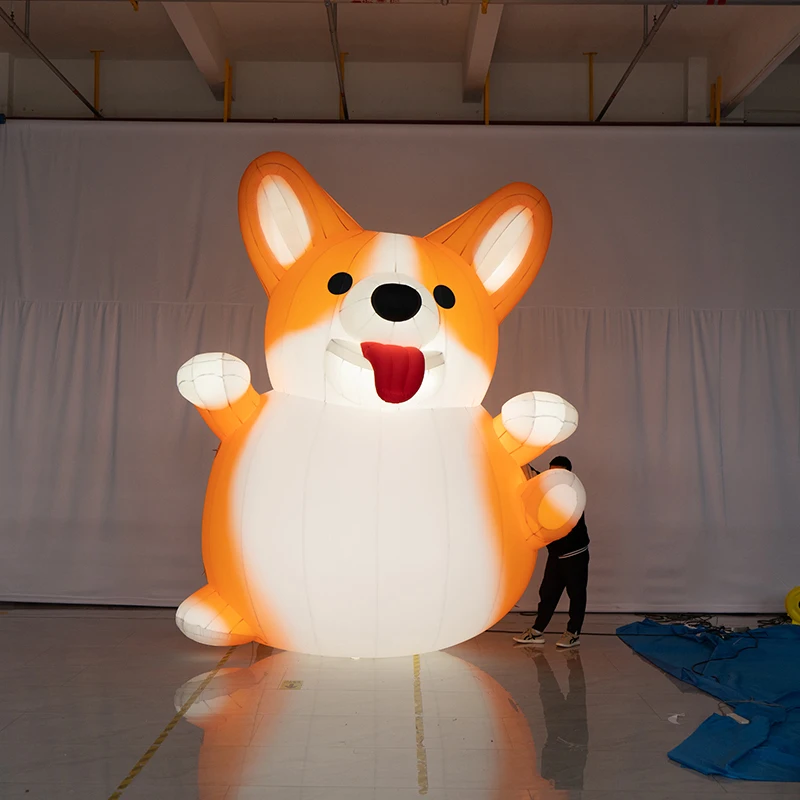 Giant Halloween Dog Inflatable Model Digital Printed Oxford Material Outdoor Party Yard Decoration Blower