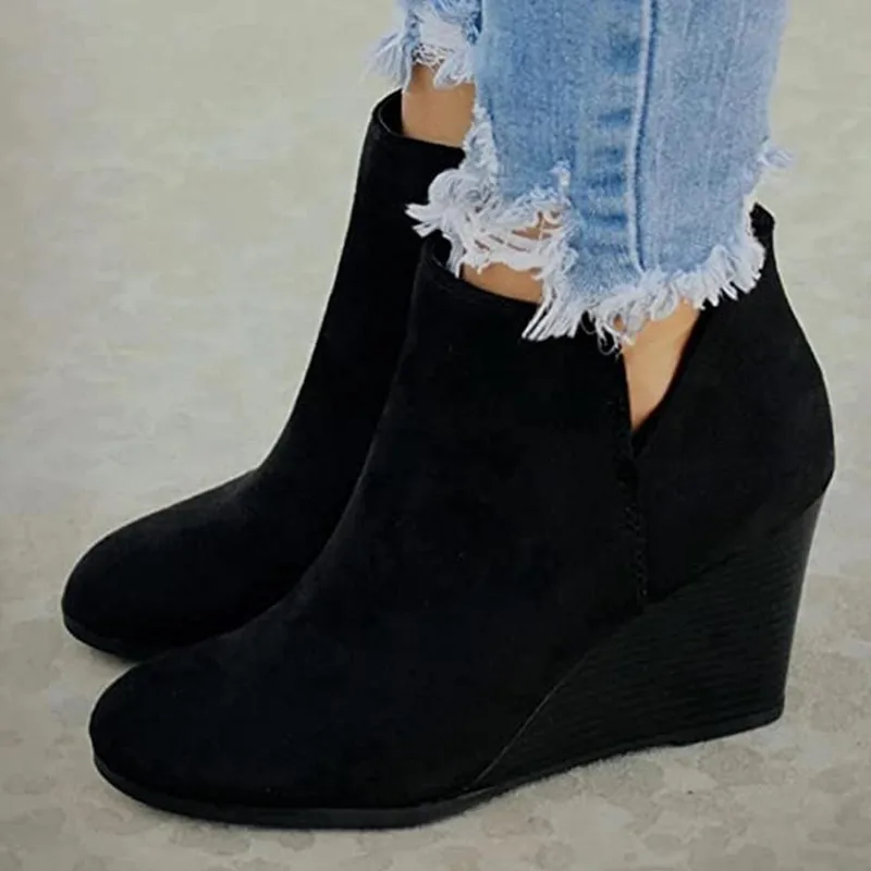 Leopard Ankle Boots Lace Up Footwear Platform High Heels Boots Women Slip On Women Shoes Boots Woman Flat Boots Botas Mujer2023