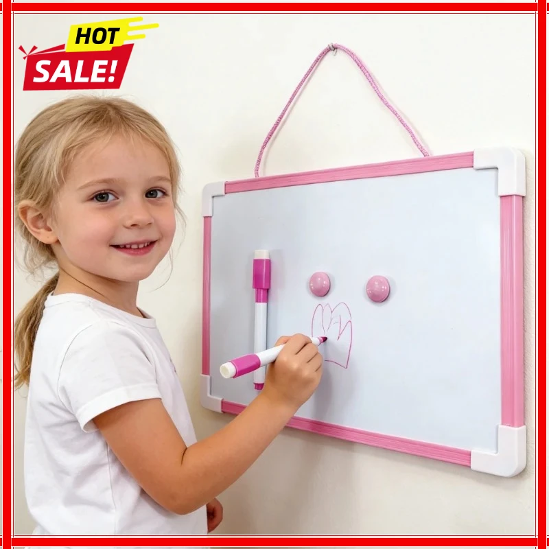 1 pc Kids Whiteboard Dry Wipe Board 5 Colors Frame Mini Drawing Magnetic White board Small Hanging Erase Boards With Pen