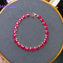 Silver natural ruby bracelet female 925 silver jewelry certification original luxury female jewelry new free shipping.