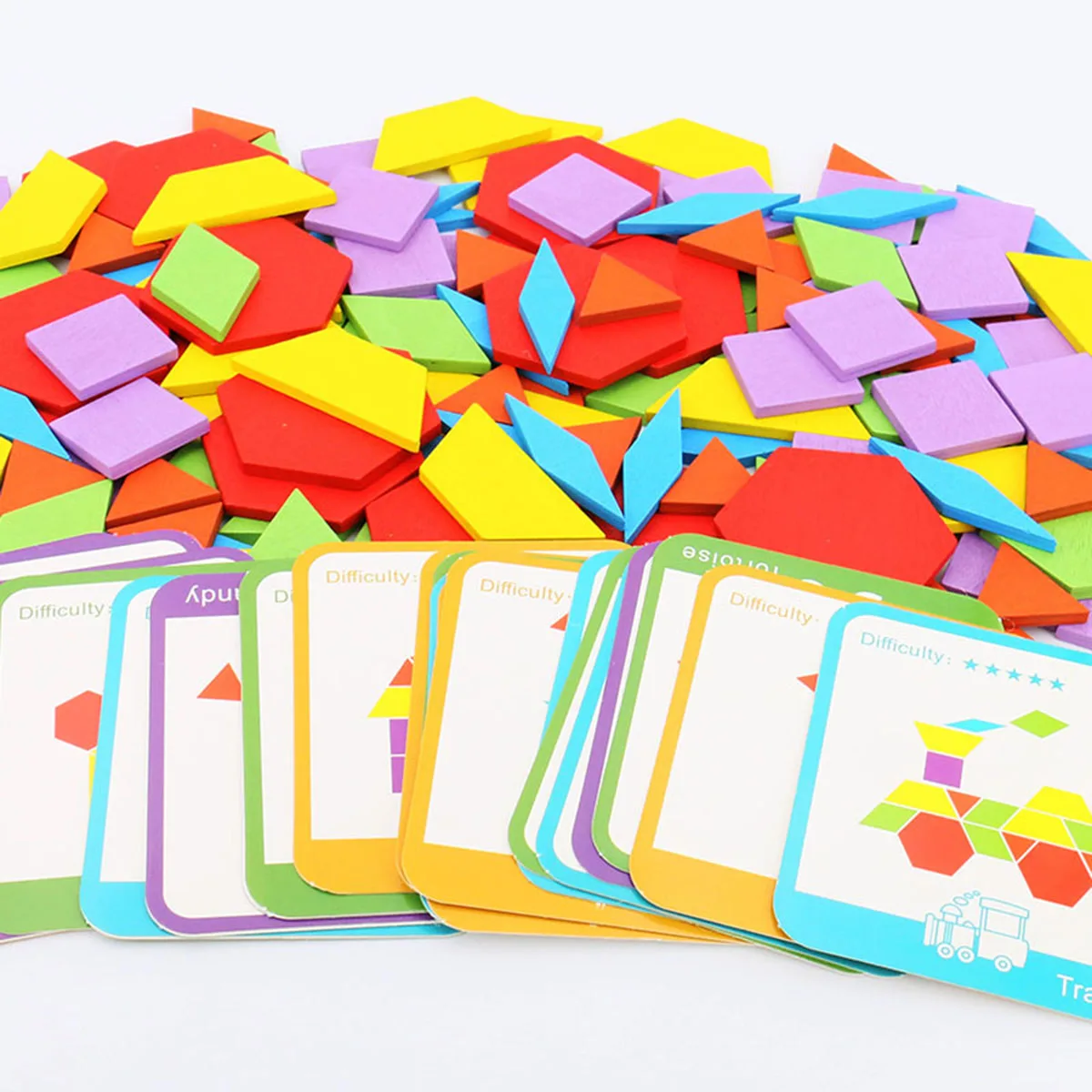 155-delig Tangram-puzzel met geometrische vorm Houten speelgoed 3D-puzzels Educatief speelgoed voor kinderen voor kinderen Cadeau