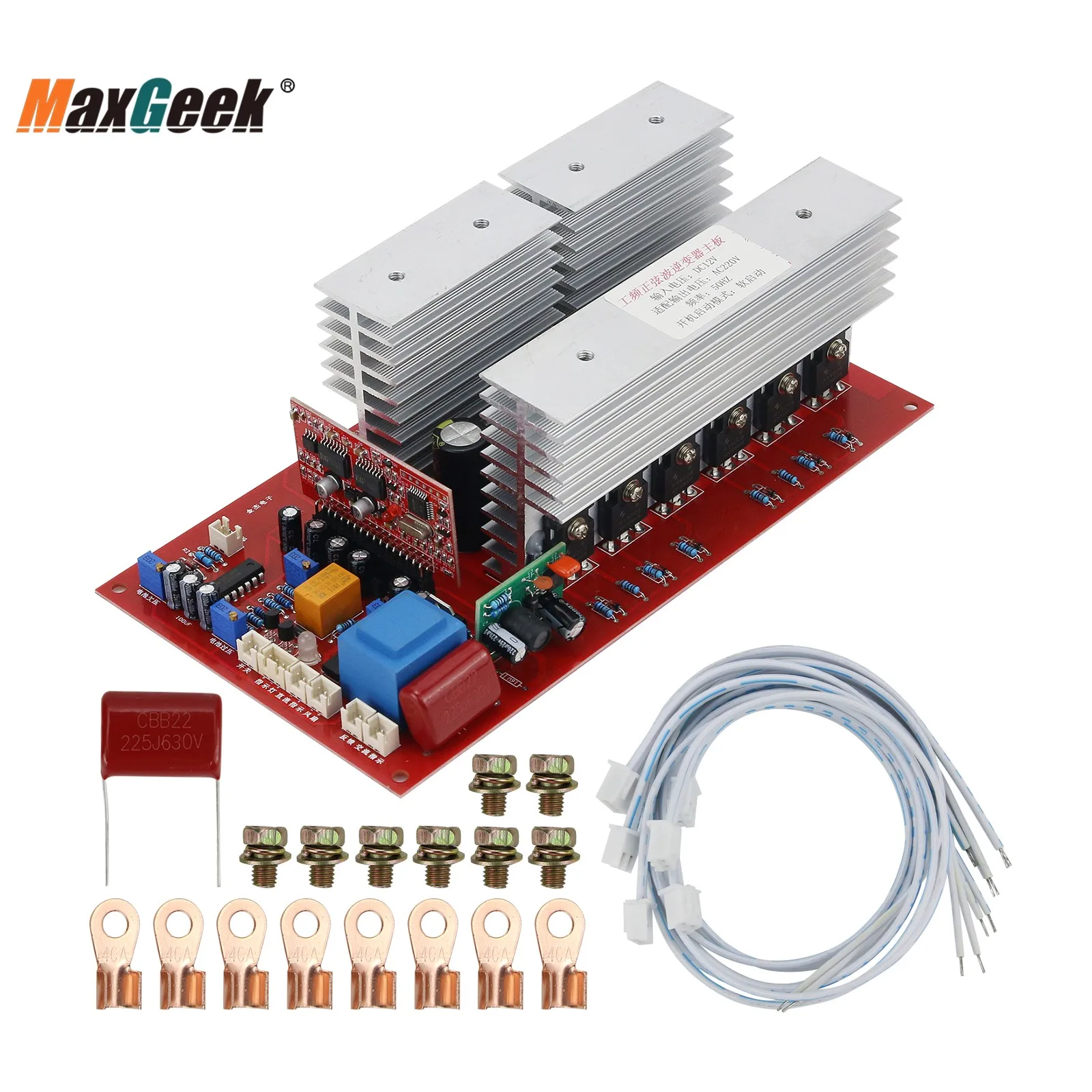 Maxgeek-driver Inversor de Onda Senoidal Pura Freqüência de Potência Mainboard 12v 24v 48v 1500w 3000w 5500w To247 Mos Pipe