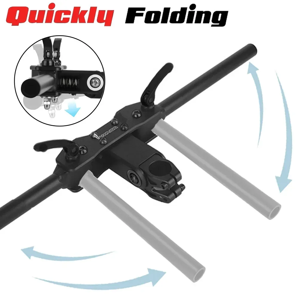 folding bicycle handlebar with Shock Absorbing Stem 620mm quick foldable handlebar Electric scooter Suspension Stem Handle bar