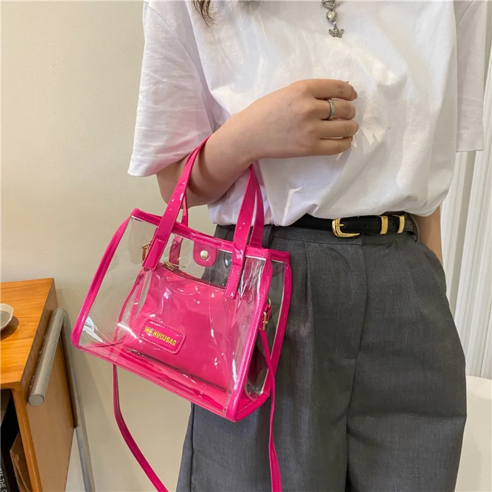 Women Transparent Clear Purse Crossbody Shoulder Bags with Removable Strap Stadium Approved Bags Zipper Closure