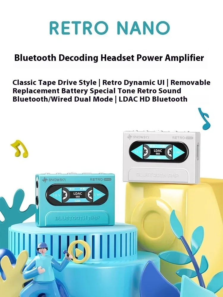 Fiio Snowsky Retro Nano Wireless Bluetooth Decoding Earphones Phone Hifi Audio Receiving Amplifier Portable Bluetooth Amp Custom