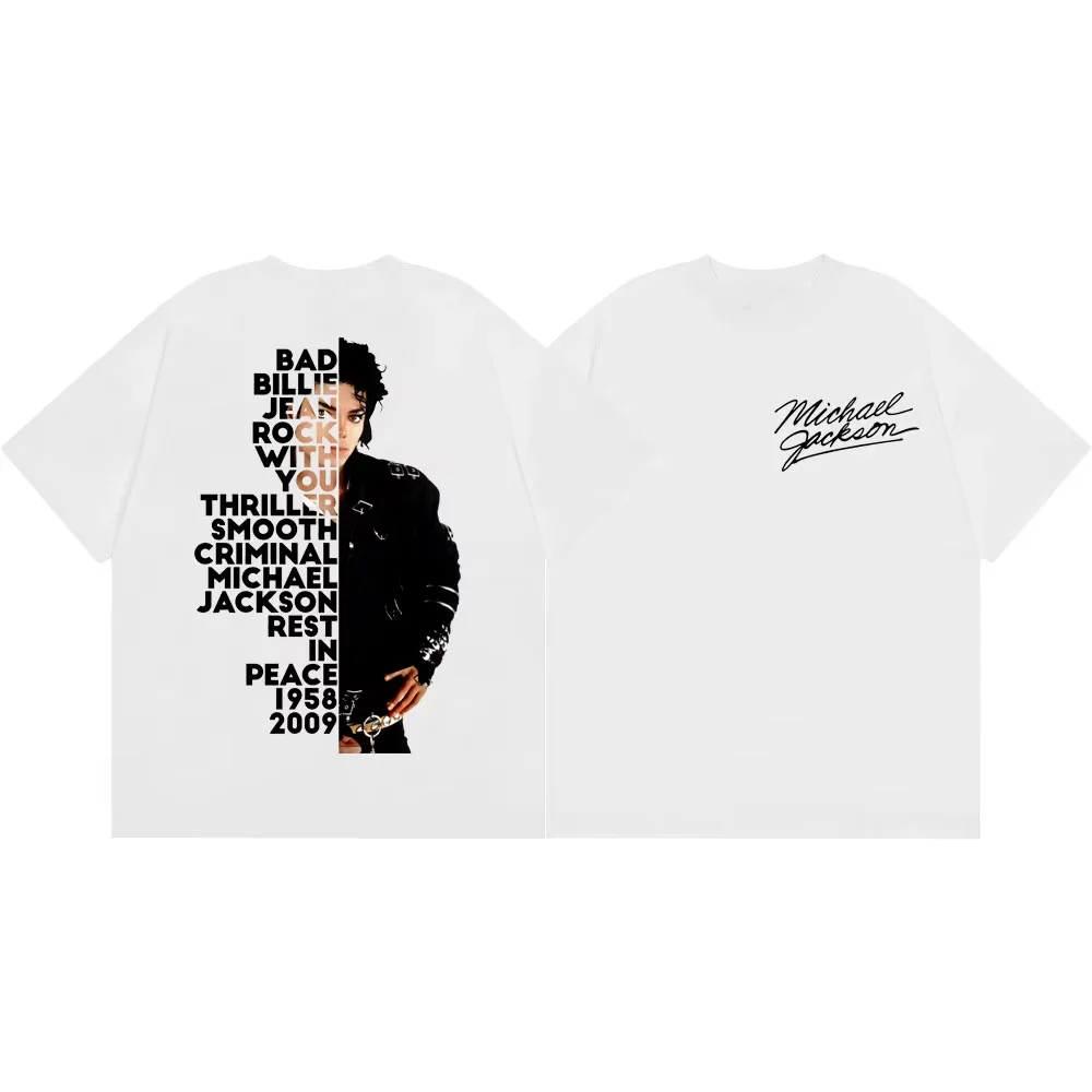 2026 New 90's Rock Singer Michael Jackson Graphic T-shirt Men Women Fashion Rock Short Sleeve Tops