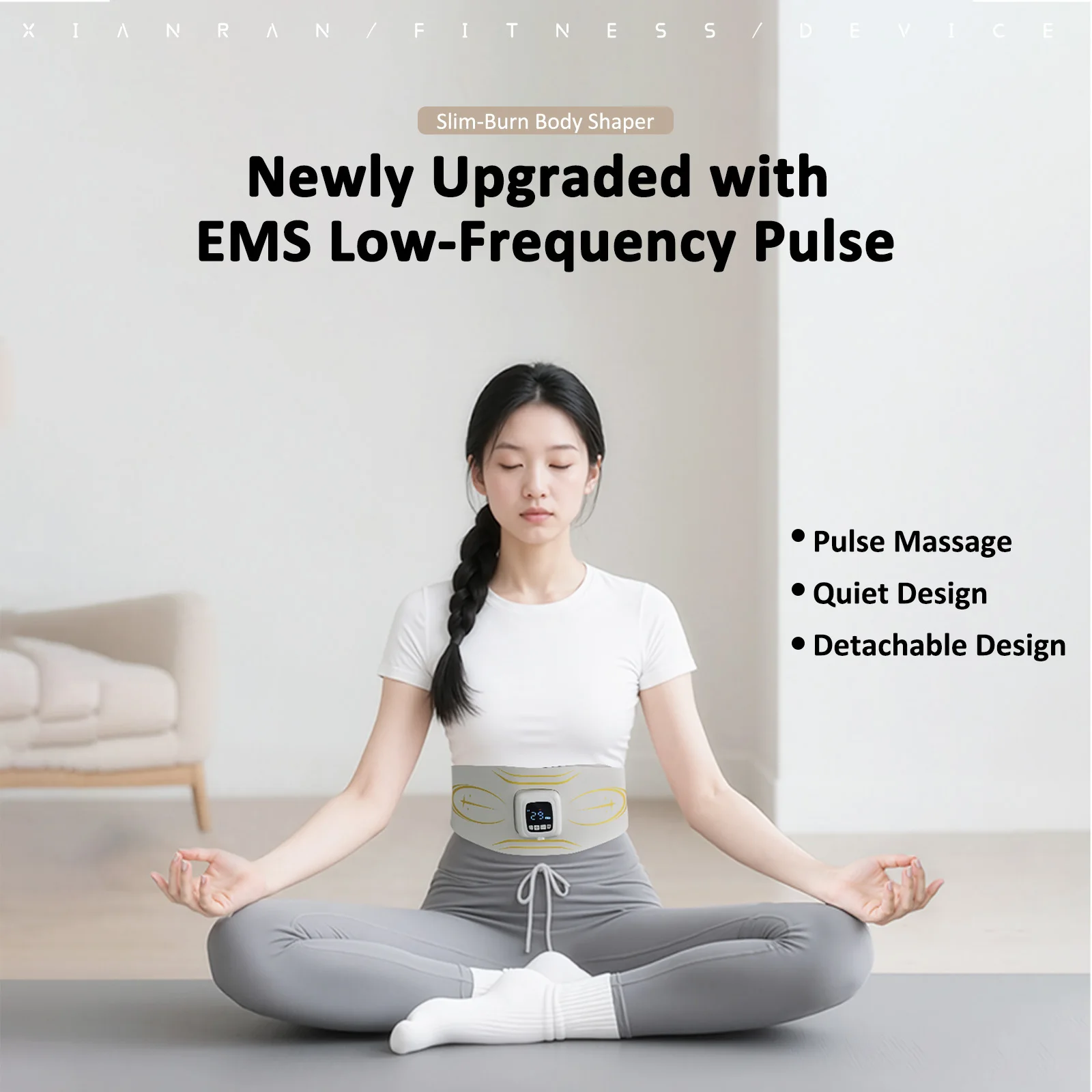 

Abdominal Vibration Waist Heating Massager for Slimming Hot Compress Health Energy Wrist Timing Control Fat Reduction Massage