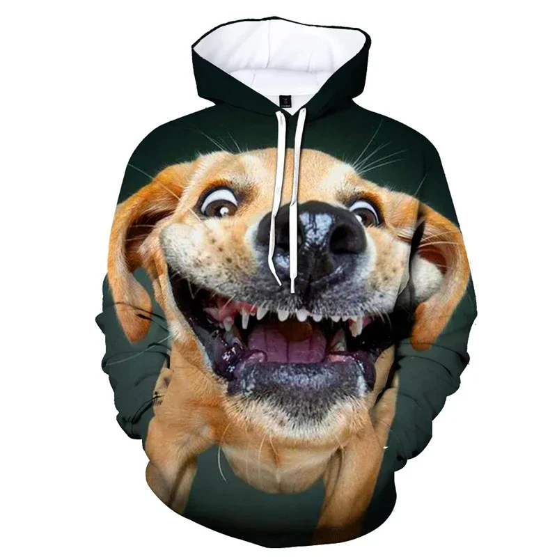 3D Printed Dog Hoodie for Men, Funny Animal Hoodie, German Shepherd Pattern, Hooded Sweatshirt, Long Sleeve, Street Pullovers Cl