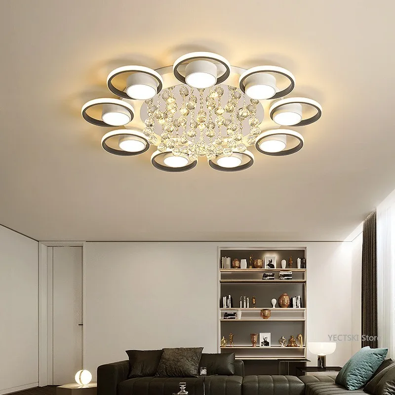 

Simple, modern, light luxury, atmospheric crystal living room lights, creative and personalized hall lights, bedroom lights