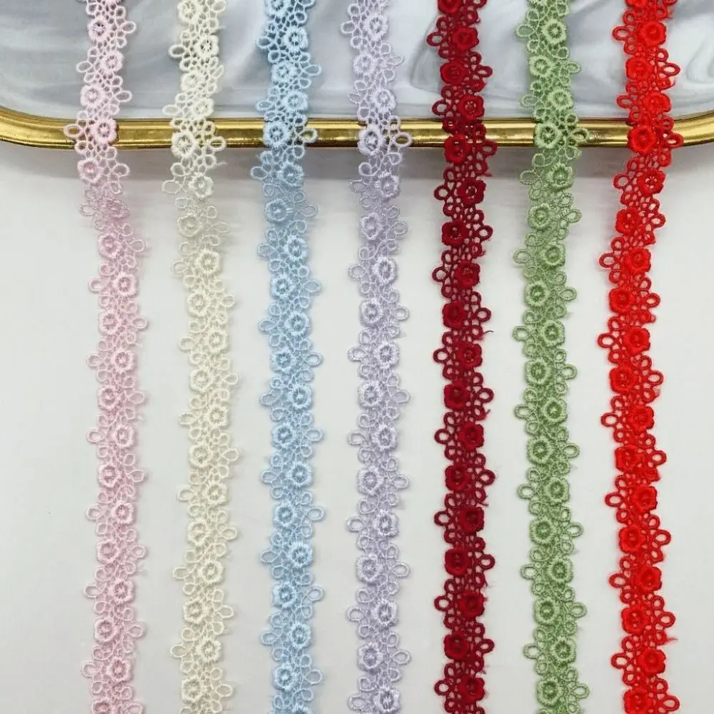 Polyester Material Lace Trim 15 Yards Length Variety Colour Embroidery Lace Sewing On Ribbons Collarbone Chain Design