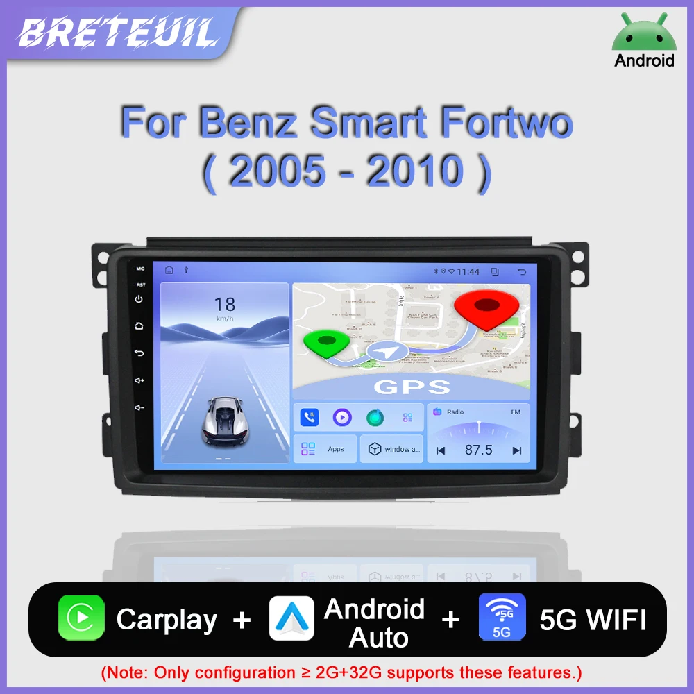 

For Benz Smart Fortwo 2005 2006 2007 2008 2009 2010 Android Car Radio Multimedia Video Player Carplay Navigation GPS Auto Stereo