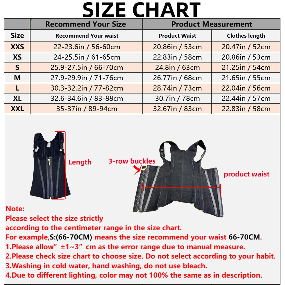 Back Support Posture Corrector Vest 15 Steel Bone Waist Trainer Women Zipper Tummy Control Tank Top Corset Shapewear