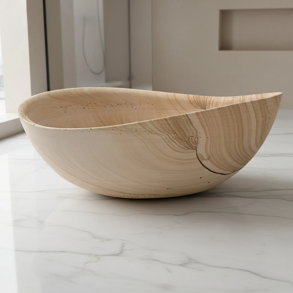 Quartz stone bathtub, butterfly design