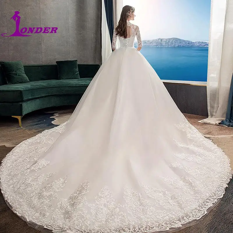 Wedding Dress 2022 Elegant High Neck Half Sleeve Vestido De Noiva Vintage Lace Embroidery Sweetheart Wedding Gown Bride Dress