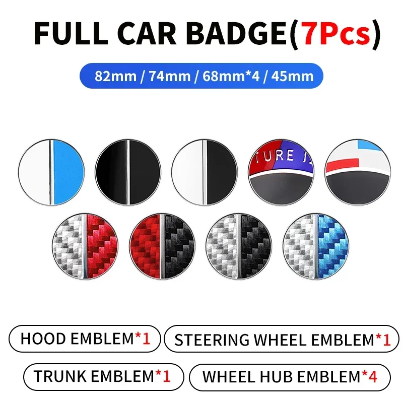 

7pcs 82mm 74mm 45mm Car Front Bonnet Hood Rear Tail Trunk Emblem Badge Logo For Bmw E46 E39 E38 E90 E60 Z3 Z4 X3 X5 X6 F10 E93