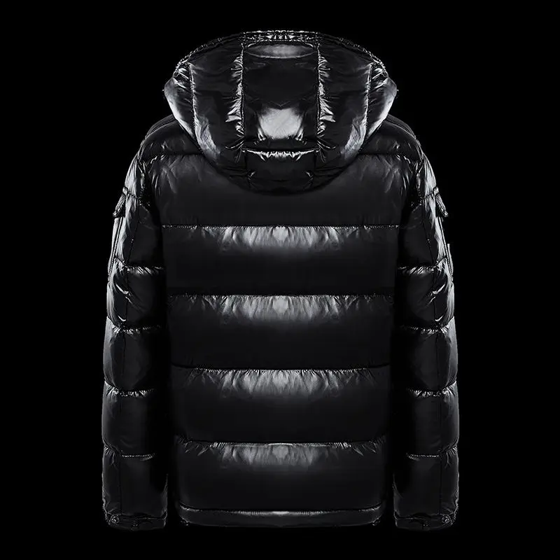 Winter New Men Down Jacket Black Glossy Men and Women Couple Plus Size Coat 2023 Hooded Thickened Down Jacket