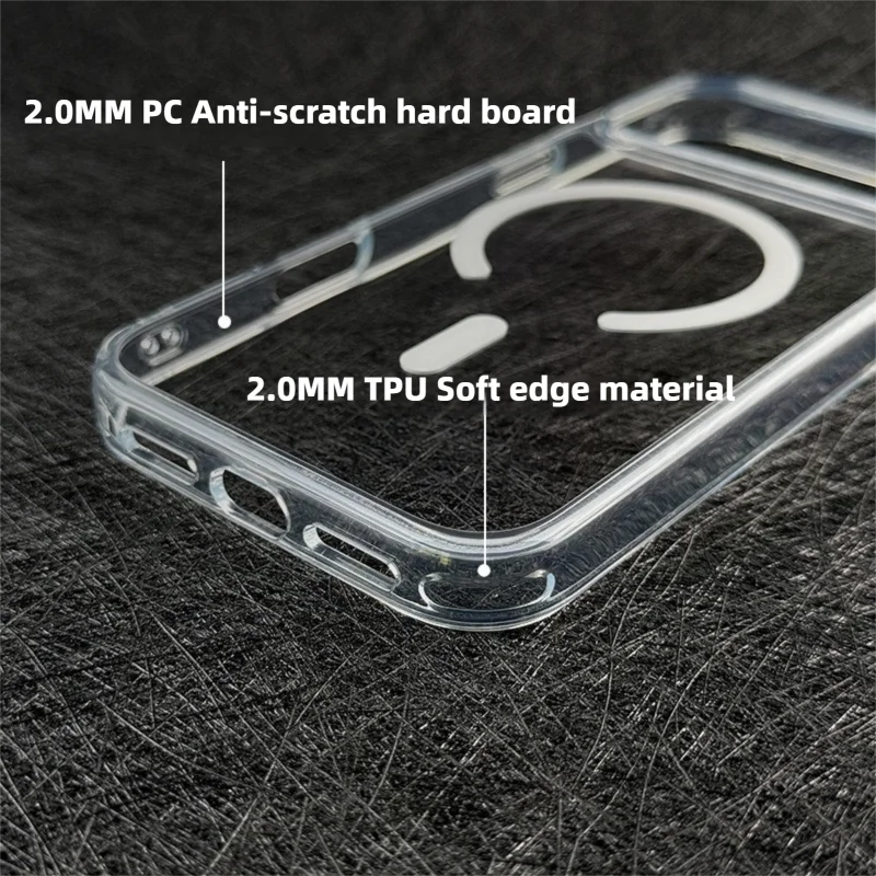 

Magnetic Transparent Phone Case Suitable for iPhone 17 Pro Max Air Anti-drop Anti-Scratch Ultra Thin Protective Full Cover