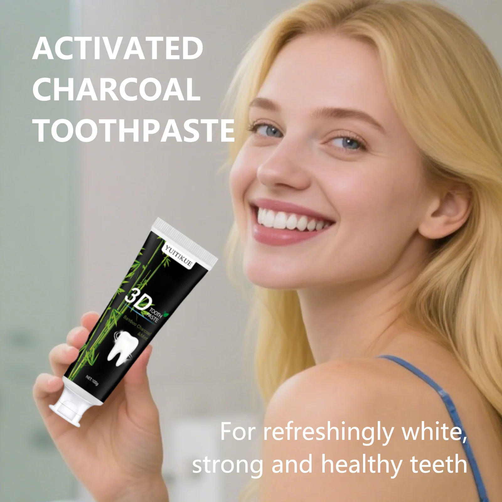 Teeth Whitening Xylitol - 3D Bamboo Charcoal Mint Toothpaste 100g