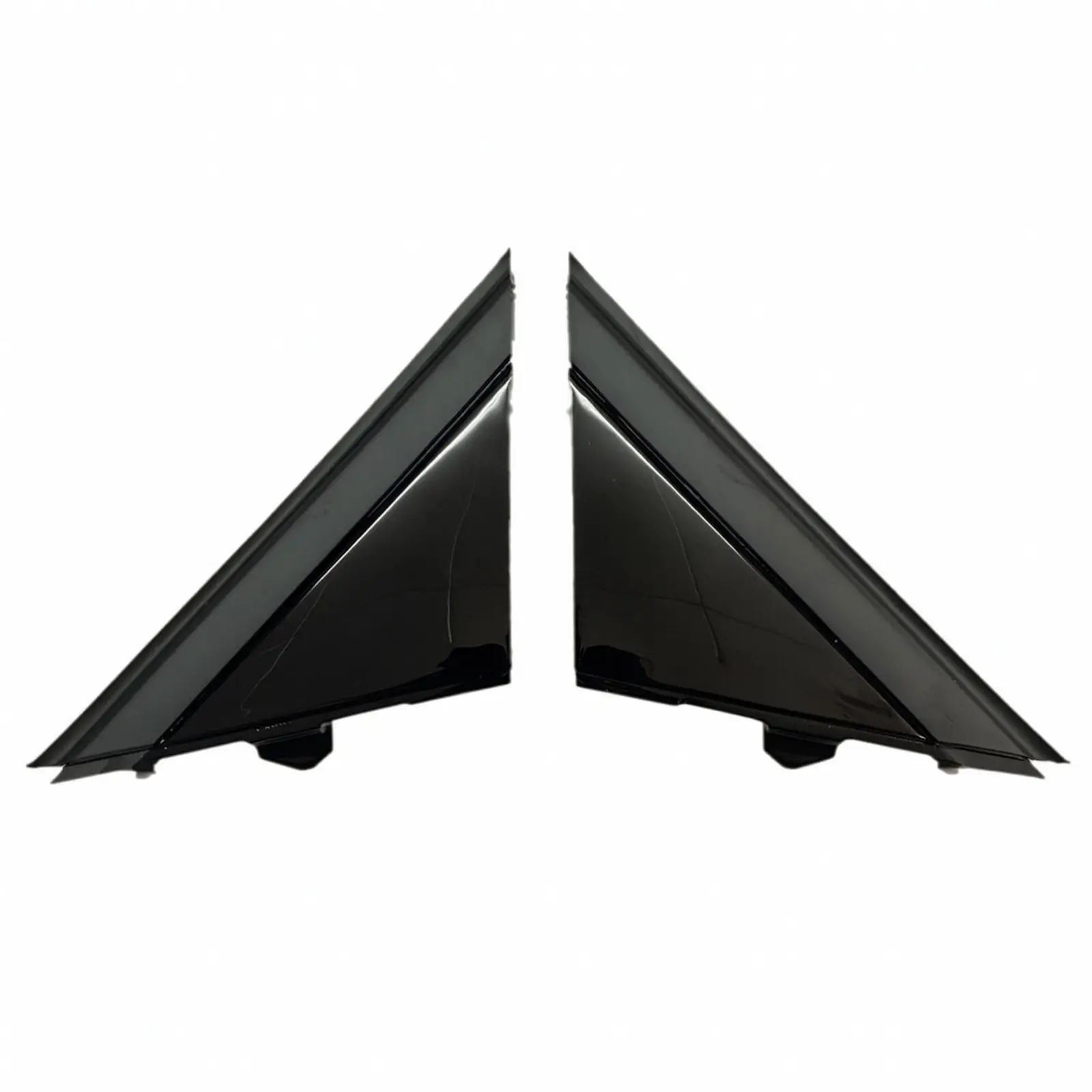 Car Mirror Trim Panel Set for 2012-2019 500 Black PP Plastic Left Right Raised Border Recessed Center Renew Factory Look