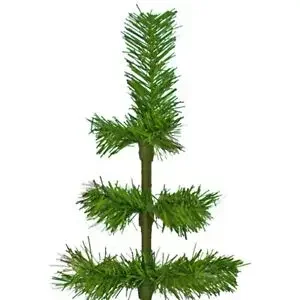 48 Alpine Green Christmas Tree Tinsel Feather Style Holiday Tree 4FT Table-Top