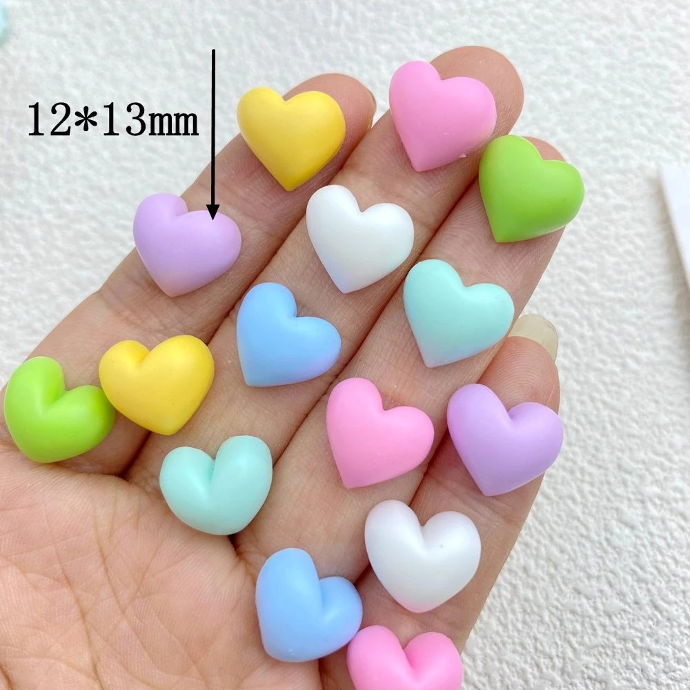 20Pcs New Cute Resin Mini 12 *13mm Heart-shaped Series Flat Back Parts Embellishments For Hair Bows Accessories