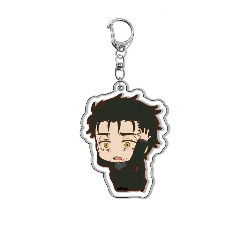 Anime Keychain Steins Gate Cartoon Figure Okabe Rintarou Makise Kurisu Pendant Car Key Chain Bag Accessories Jewelry Fans Gift