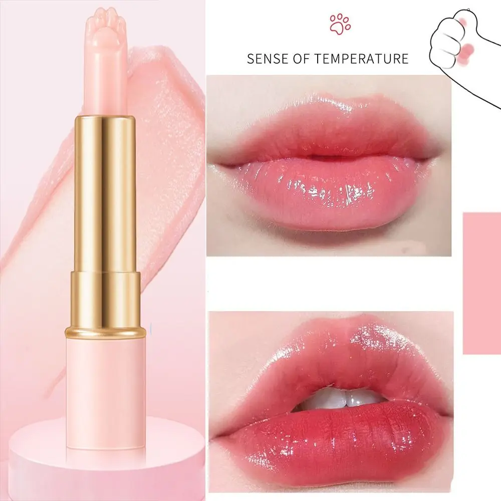 

Moisturizer Cat Paw Color Changing Lips Balm Long Lasting Matte Temperature Change Lipstick Claw Shape Multicolor
