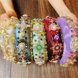 2024 New Design Handmade Retro Baroque Rhinestone Crystal Headbands For Women Jewelry Accessories Hairband High Quality Headwear