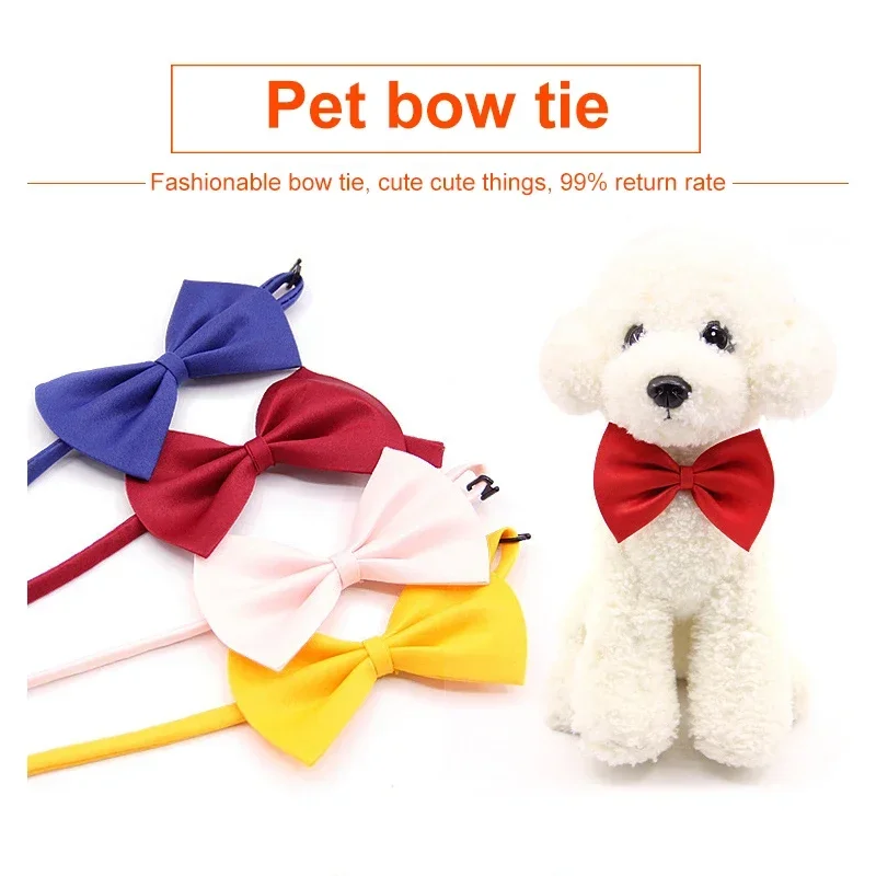 40cm Adjustable Dog Cat Bow Tie Puppy Pets Neck Tie Pet Supplies Kitten Cat Dog Collar Strap Cat Dog Grooming Accessories 1PC