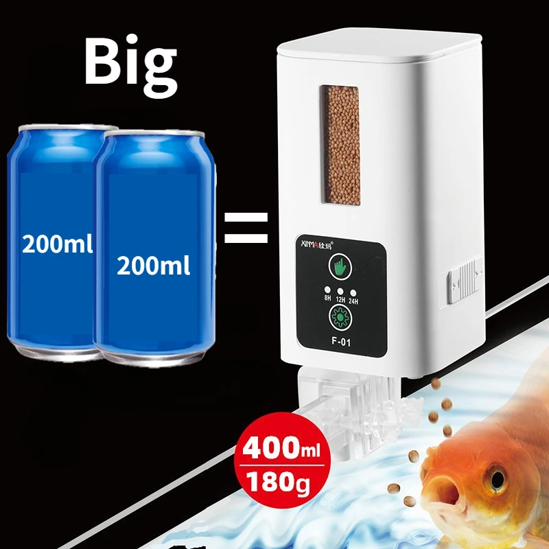 400ml Aquarium Automatische Feeder Aquarium Intelligente Timing High-capacity Fish Feeder Big Fish Feeder  turtle feeding trough