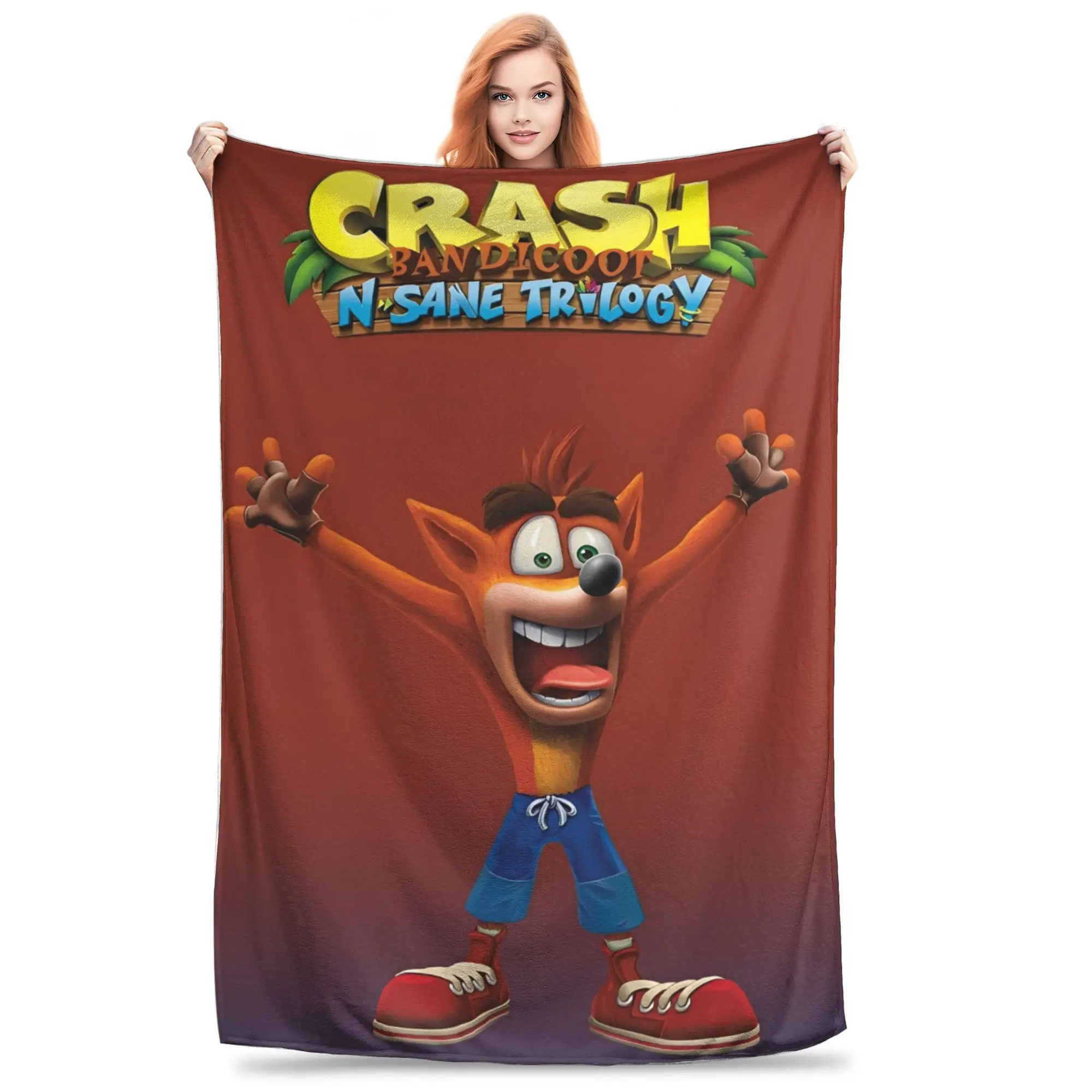 

Crashs Bandicoots Cartoon Gift Blanket For Men Women Cozy Soft Video Game Throw Blankets for Bed 50x60 Inches Multiple Sizes