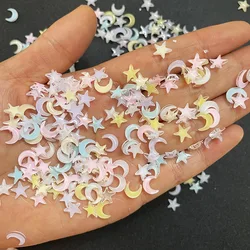 100Pcs Nail Resin Gems Star/Moon Nail Art Cute Designs Charms For DIY Manicure 3D Nail Accessories Decoration Rhinestones