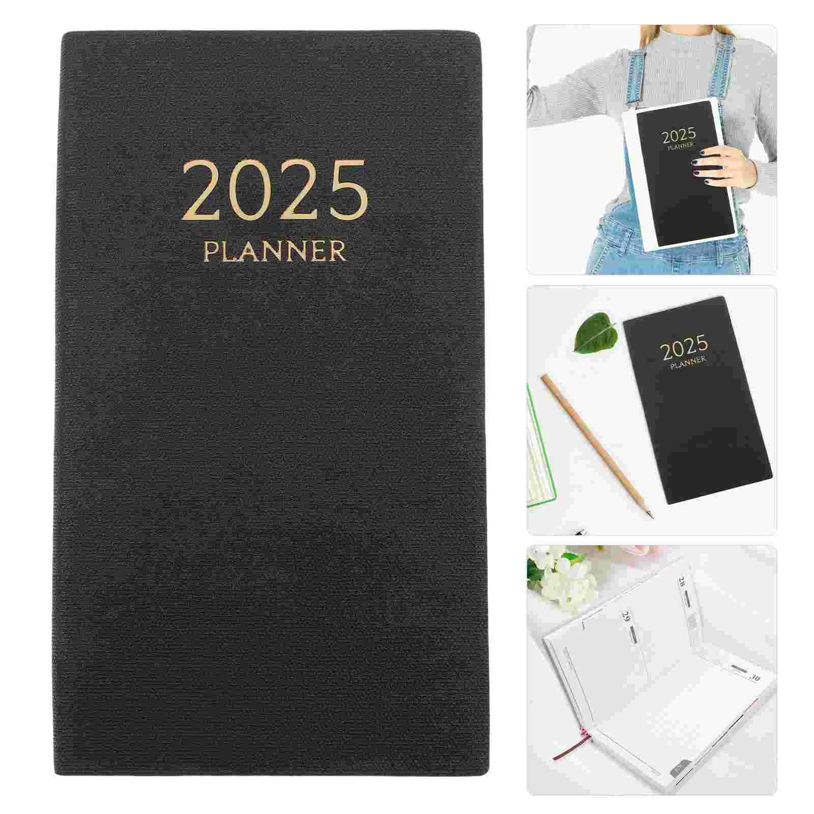 

2025 Note Schedule Planner Notepad Books Daily Diary Schedules for Organization Business Monthly Black