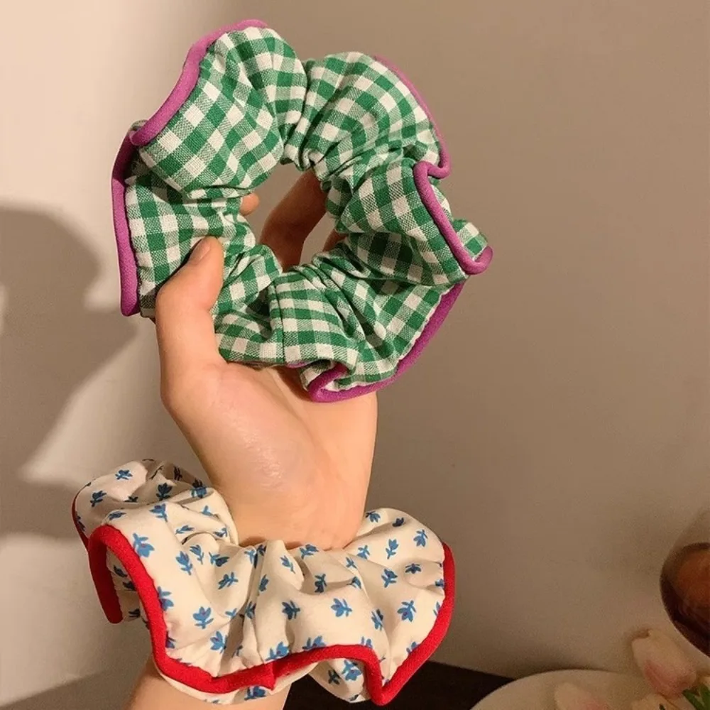 1/2pcs Floral Hair Small Fresh Style Forest Tie Color Design Soft Leather Snag-Free Fabric Hair Accessories Women's Hair Tie