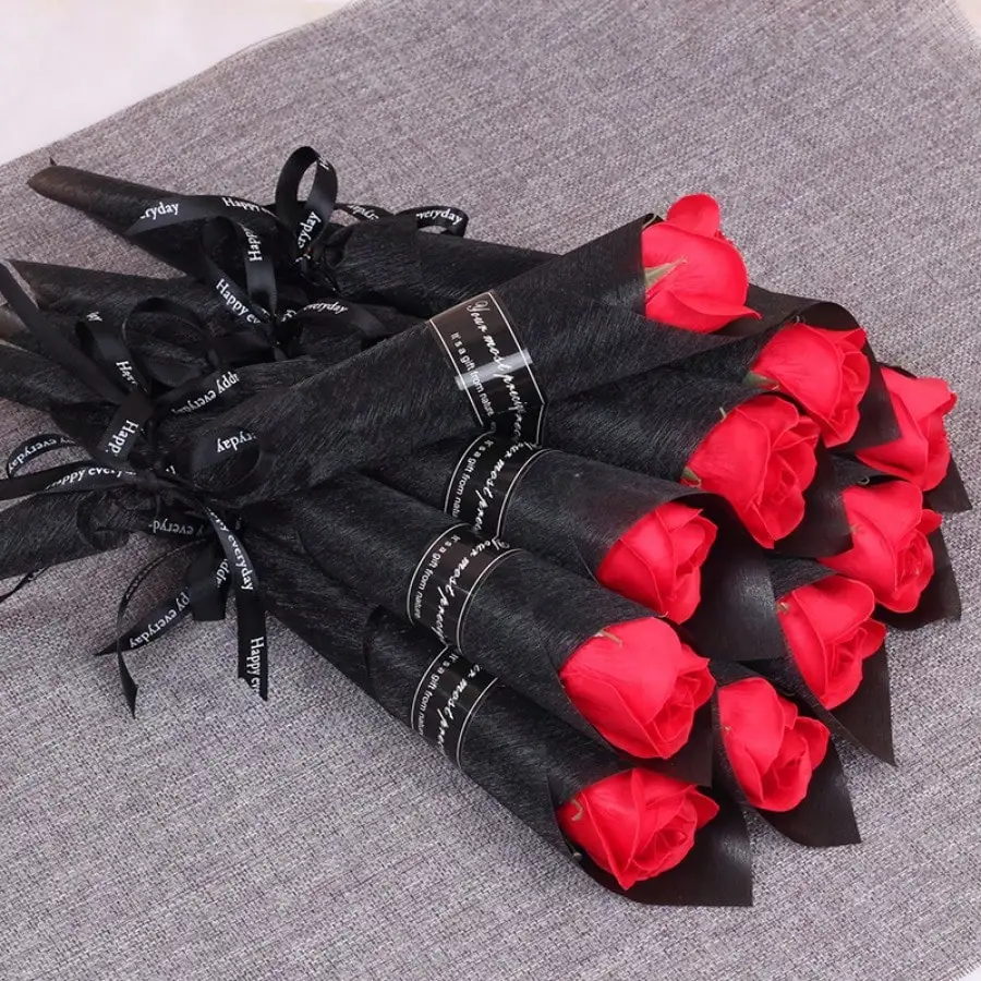 1/5/10pcs  Artificial Flowers Romantic Rose Single Bouquet Teacher's Day Valentine's Day Mother's Day Rose Flower Couple Bouquet