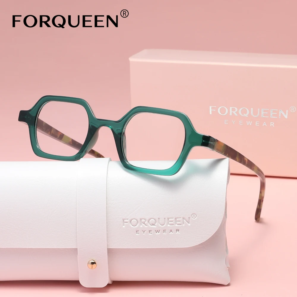 FORQUEEN Retro Lesebrille Frauen Kleine Quadratische Rahmen Presbyopie Hyperopie Gläser 1,0 ~ 3,5 Optische Linse Rezept Brillen