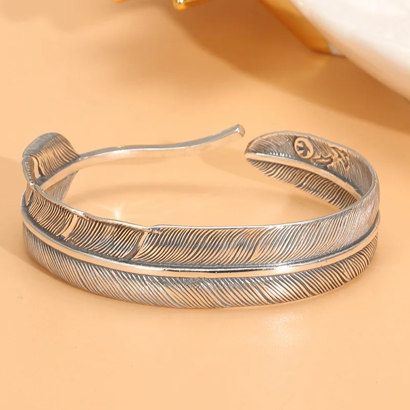 

S925 sterling silver Japanese feather bracelet vintage personalized bracelet Takahashi bracelet for Women silver bracelet