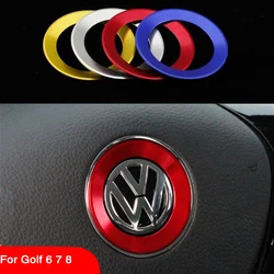 Steering Wheel Aluminum Alloy Ring Decorative Sticker Car Accessories For Volkswagen VW Golf 6 7 MK6 MK7 Polo CC Tiguan