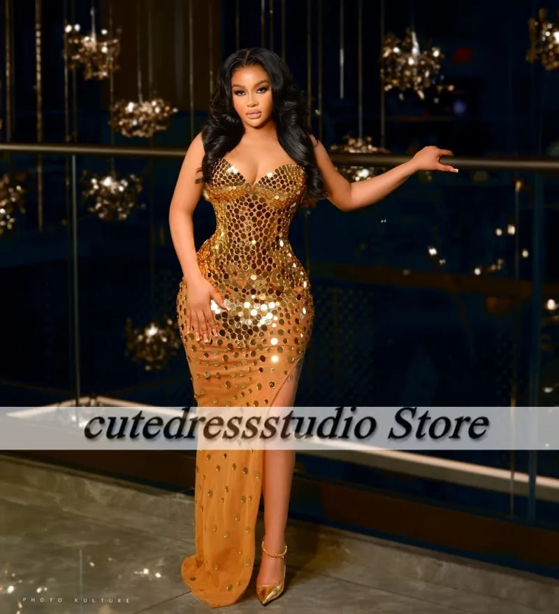 Luxury Evening Dresses Women 2024 Shinny Crystal Mermaid Party Gowns Sweetheart Wedding Gust Wear Aso Ebi Vestidos De Gala